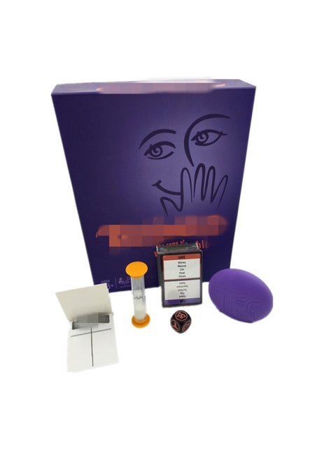 English Card Taboo Adult Taboo Game Hourglass Timing Desktop Party Multiplayer Game Board Game-Color:Purple