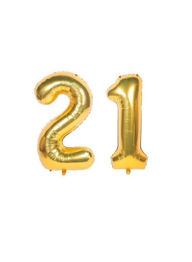 FI - FLICK IN 28 pcs 21st Birthday Decorations Set for Boys 21 Birthday Decorations for Girls Metallic Confetti Balloons Bunches Number 21 Foil Balloon Decoration for Bday (Pack of 28,Gold & Black) - Image 5