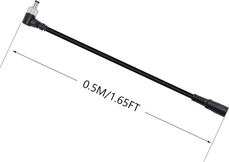 SinLoon سلك تمديد DC من SinLoon 2 حزمة محول طاقة بزاوية 90 درجة 55 مم × 21 مم ذكر إلى أنثى مع صمولة قفل لمحول طاقة 12 فولت لكاميرا CCTV الأمنية 05M165FT - Image 5