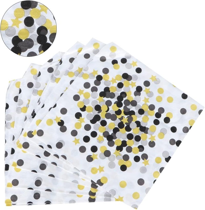 Valiclud 20 Pack Black Star Dot Print Paper Napkins Highly Absorbent for Wedding Birthday Party - Image 4