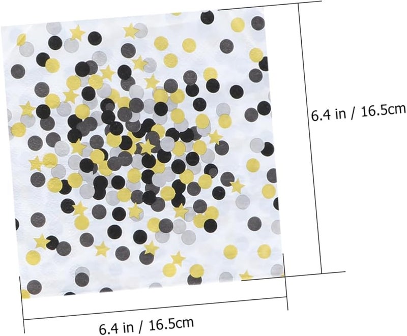 Valiclud 20 Pack Black Star Dot Print Paper Napkins Highly Absorbent for Wedding Birthday Party - Image 3