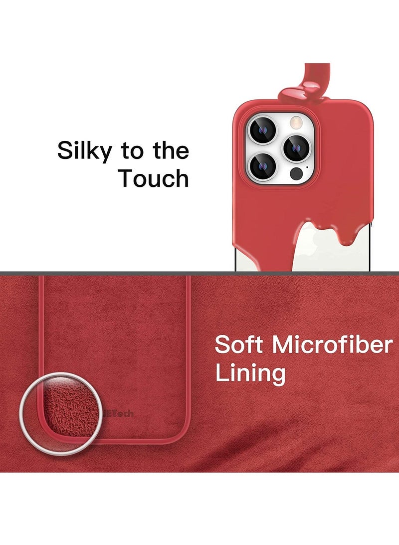 MUNTAQI Silicone Case for iPhone 14 Pro Max 6.7-inch, Silky-Soft Touch Full-Body Protective Phone Case, Shockproof Cover with Microfiber Lining (Red) - Image 5