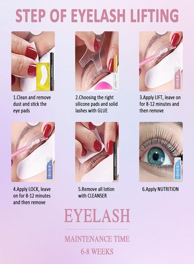 Libeauty Lash Lift Kit 20 Pcs Sachets, Brow Lamination Kit, Individually Packaged Lotion for Salon & Home Use with 5 Sizes L-Curl Shields - Image 5