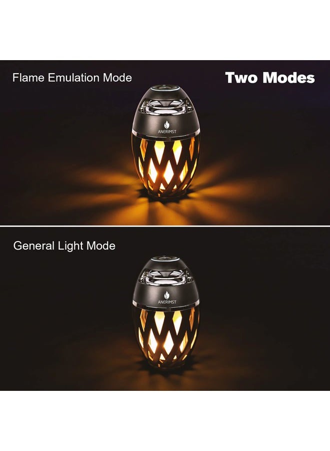 ANERIMST هدايا فريدة للرجال، مكبر صوت بلوتوث خارجي مقاوم للماء مع ضوء LED Torch، هدية عيد ميلاد للصديق أو الأب، رائع للحديقة، الفناء، في الخارج (أسود) - Image 2