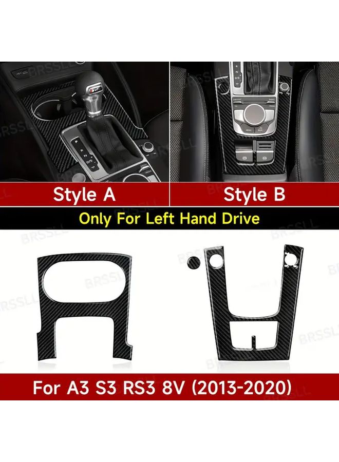 Carbon Fiber Gear Shift Panel Trim Set For Audi A3 S3 RS3 8V 2013 2020 Interior Accessories - Image 1