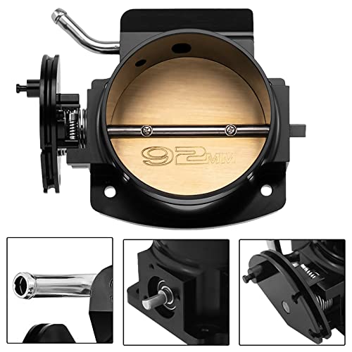 Endxedo مجموعة جسم الخانق Endxedo 92mm متوافقة مع محرك LS LS1 LS3 LS6 LSX 4 براغي ألمنيوم أسود - Image 2
