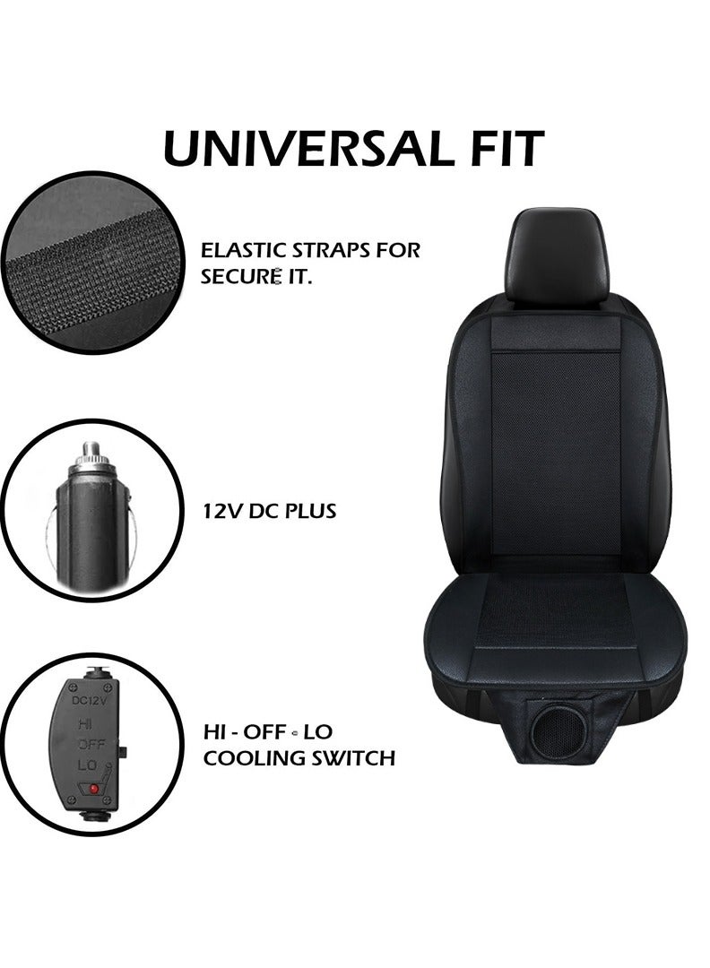 TLAXCA Cooling Car Seat Cushion - Black 12V Automotive Adjustable Temperature Comfortable Cooling Car Seat Cushion - Image 2