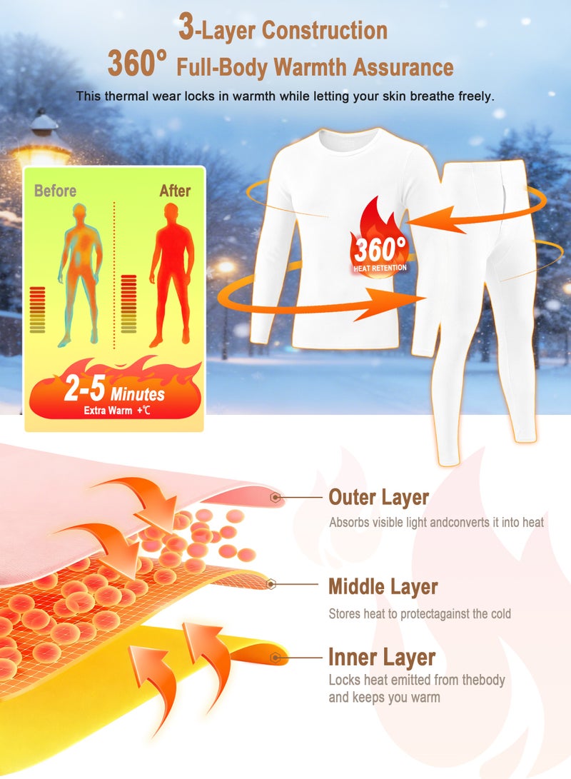 general Thermal Underwear For Men,Thermal Long Johns Top & Bottom Set, Thermal Wear Clothes pants Thermal Base Layer Long Sleeve pajama, Skiing, Hiking, Outdoor Sports - Image 2