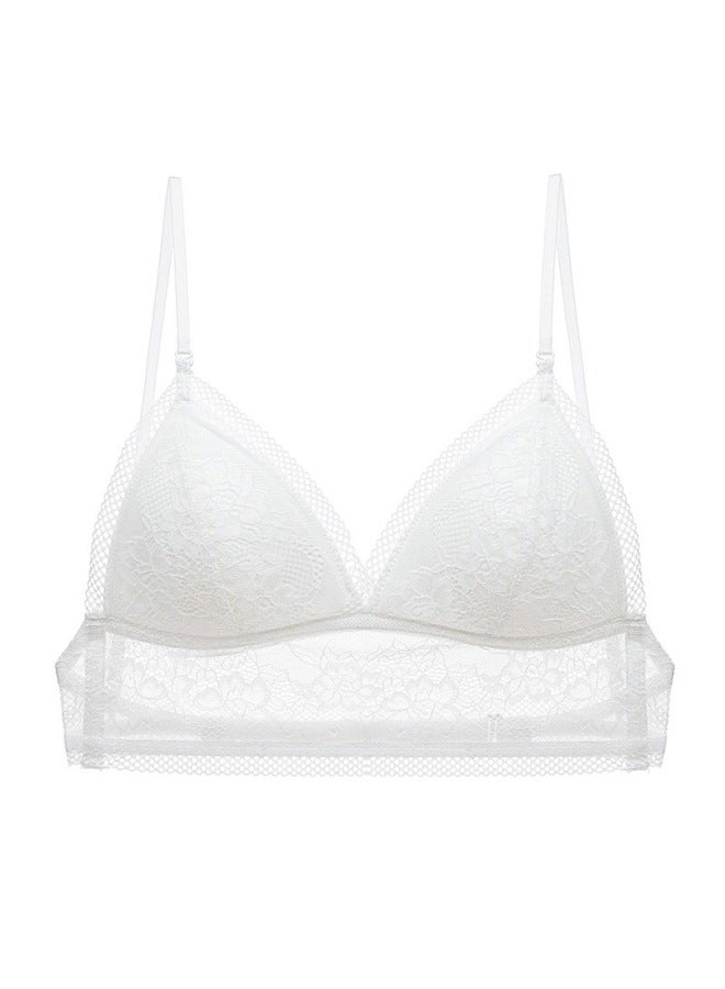 French Style U-shaped Beautiful Back Underwear Women's Non-rimmed Thin Bra Invisible Backless Lace Triangle Cup Bra For Summer