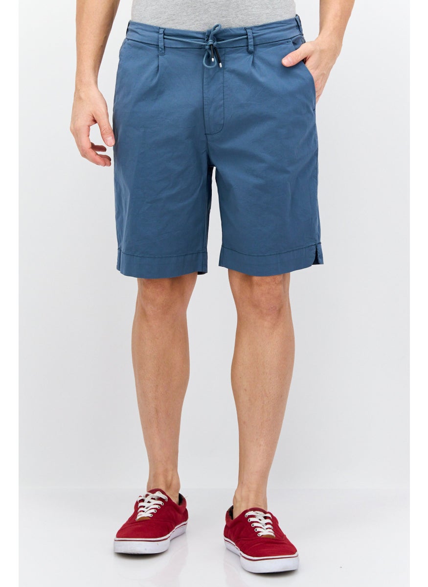 Sorbino Men Drawstring Solid Bermuda Short, Slate Blue  - Image 1