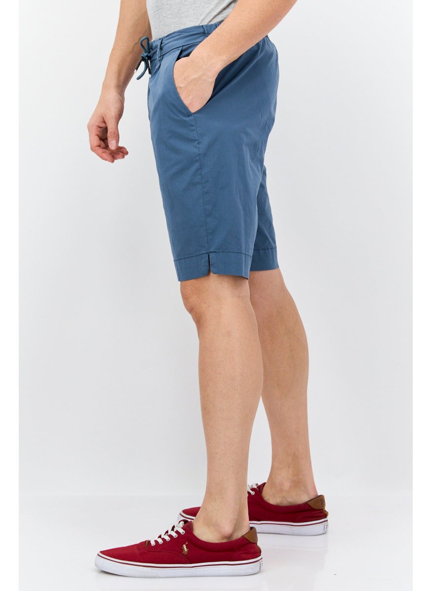 Sorbino Men Drawstring Solid Bermuda Short, Slate Blue  - Image 4
