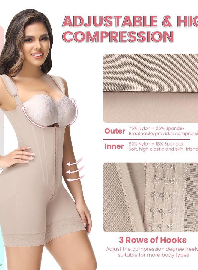SHAPSHE Fajas Colombianas Moldeadoras De Cintura Y Abdomen Body Shaper Postpartum Compression Shapewear Tummy Control, Tan-upgrade, L - Image 2