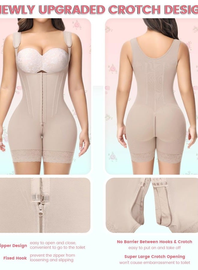 SHAPSHE Fajas Colombianas Moldeadoras De Cintura Y Abdomen Body Shaper Postpartum Compression Shapewear Tummy Control, Tan-upgrade, L - Image 5