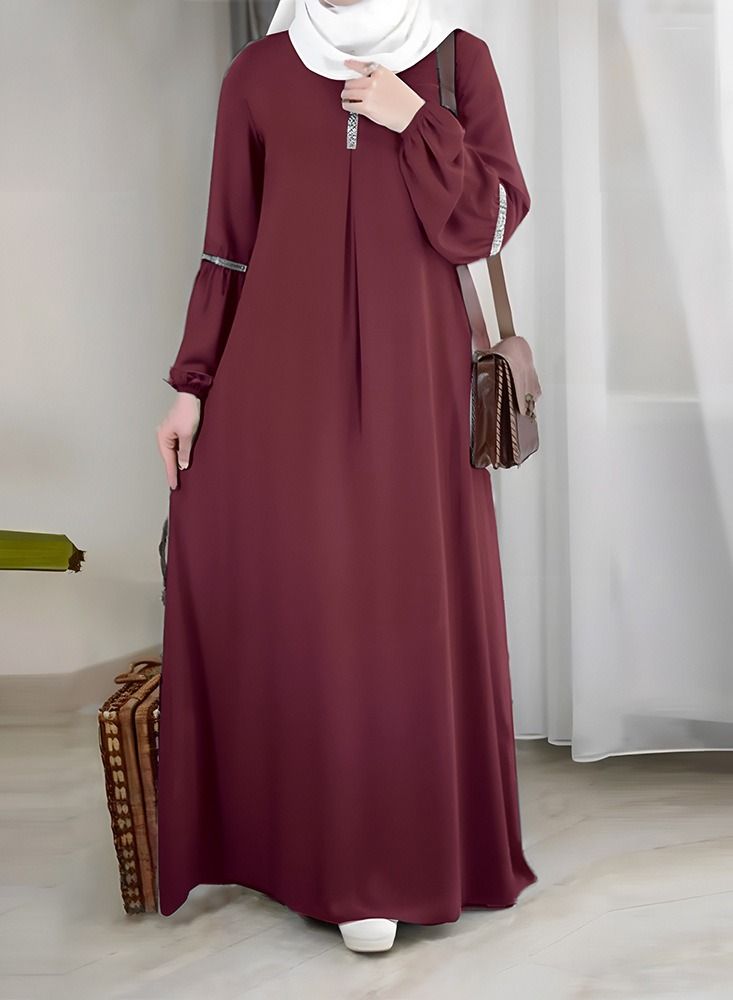 KUYING Fashion Long Sleeved Dress Casual Sequin Sun Skirt Clothing 