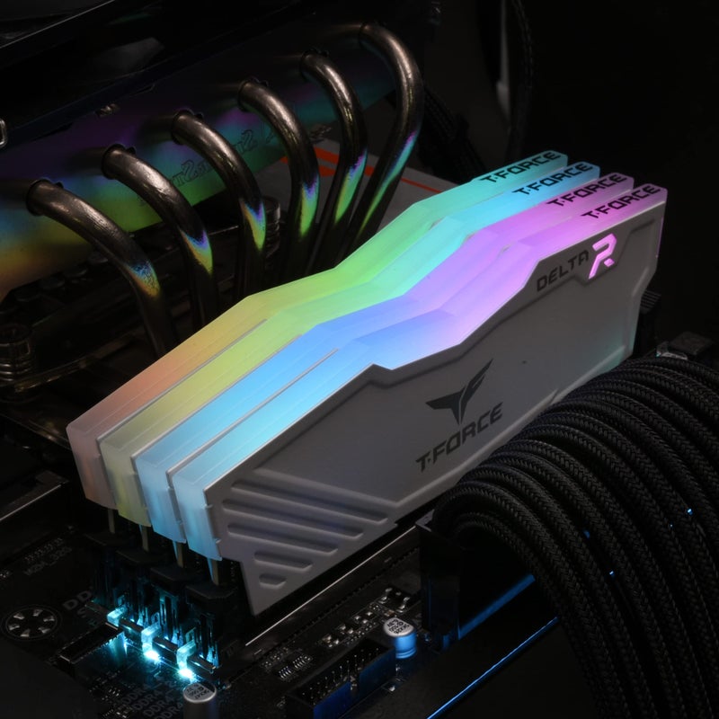 TeamGroup ذاكرة سطح المكتب TEAMGROUP T-Force Delta RGB DDR4 سعة 16 جيجابايت (2x8 جيجابايت) 3200 ميجاهرتز (PC4-25600) CL16 باللون الأبيض - TF4D416G3200HC16CDC01 - Image 3