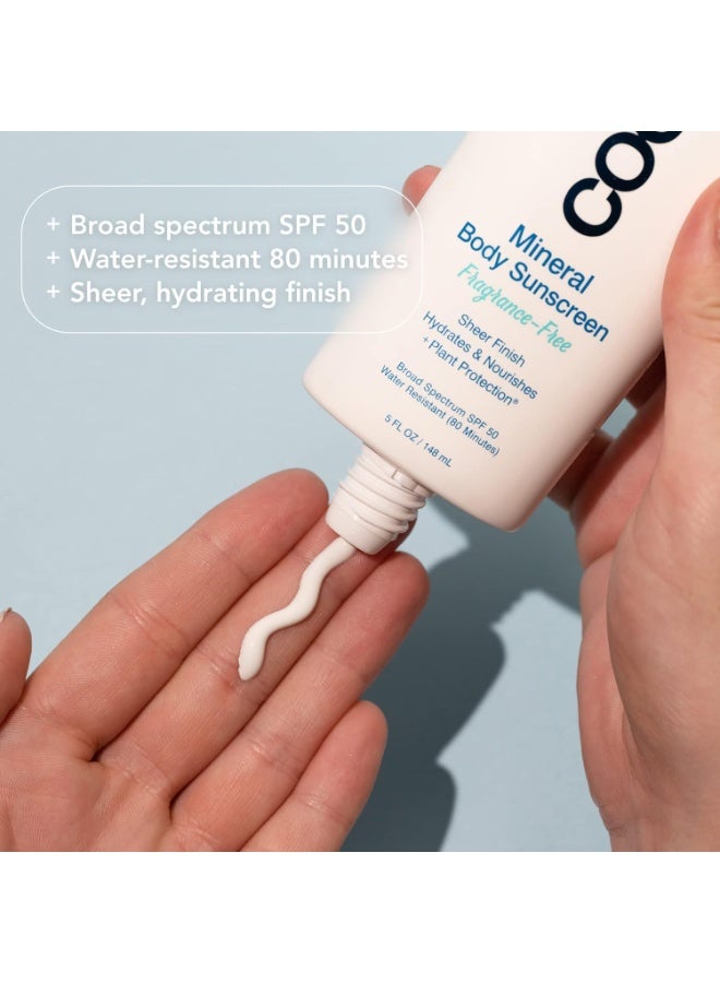 COOLA كولا واقي شمس معدني عضوي SPF 50 لوشن للجسم، مختبر من قبل أطباء الجلد للعناية بالبشرة للحماية اليومية، نباتي وخالي من الغلوتين، خالي من العطور، 5 أونصة سائلة - Image 4