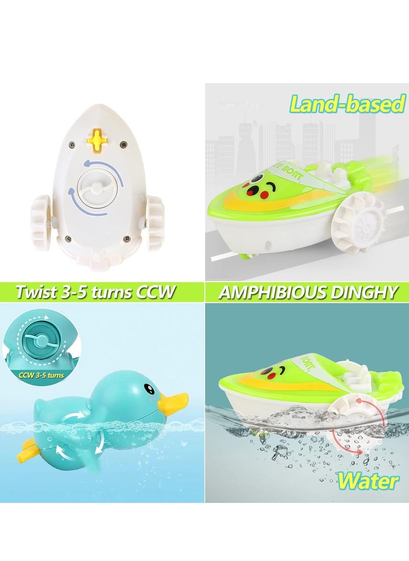 XICEN Bath Toys for Babies, 10PCS Toddlers Bathtub Toys, Swimming Pool Floating Toys includes Ducks Turtle Dolphin Fishing Net  - Image 3