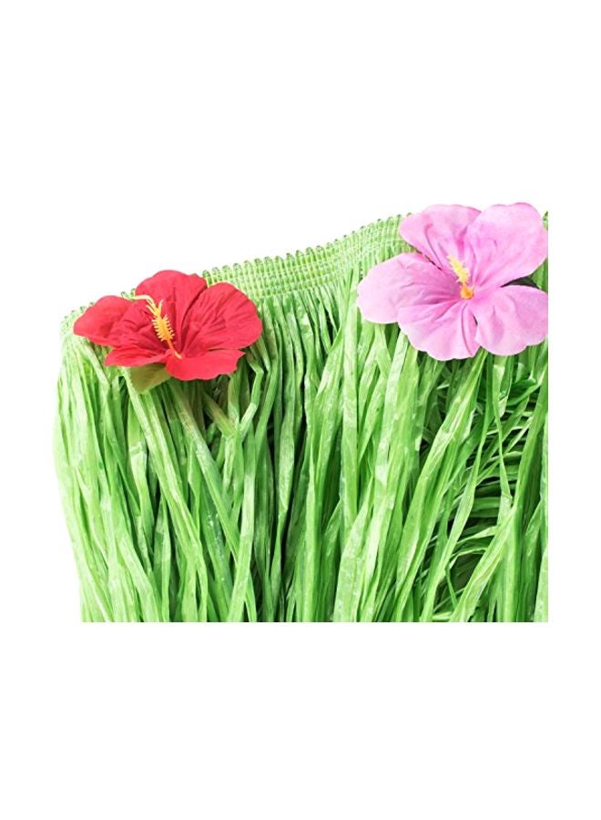Super Z Outlet Luau Grass Table Skirt Natural Hawaiian Table Skirt Tropical Party Decorations 9 Feet x 29.5 Inch (Green) - Image 3