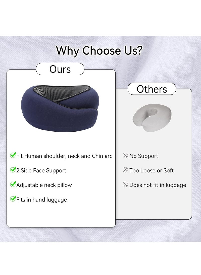 Arabest Travel Neck Pillow, Memory Foam Travel Neck Pillow, Airplane Travel Neck Pillow, 360 Degree Comfort and Breath Neck Pillow, Stowable U-Shaped Pillow with 3D Eye Mask and Soft Foam Earplugs - Image 5