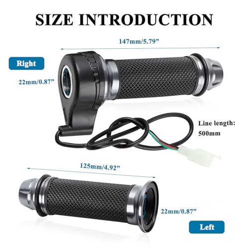 Mokuo E-Bike Full Twist Throttle Grips - 22mm/0.87" Universal Aluminium Alloy Throttle Accelerator Handlebar with Rubber Grip, Fit for Electric Bicycle & Scooter (Titanium Color) - Image 2