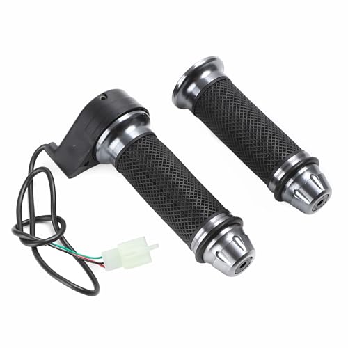 Mokuo E-Bike Full Twist Throttle Grips - 22mm/0.87" Universal Aluminium Alloy Throttle Accelerator Handlebar with Rubber Grip, Fit for Electric Bicycle & Scooter (Titanium Color) - Image 1