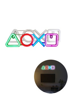 لينوفو لوحة زينة بأضواء LED متعددة الألوان بشكل رمز اللعبة - تعمل بUSB والبطارية - 35 × 9 سم  - Image 1
