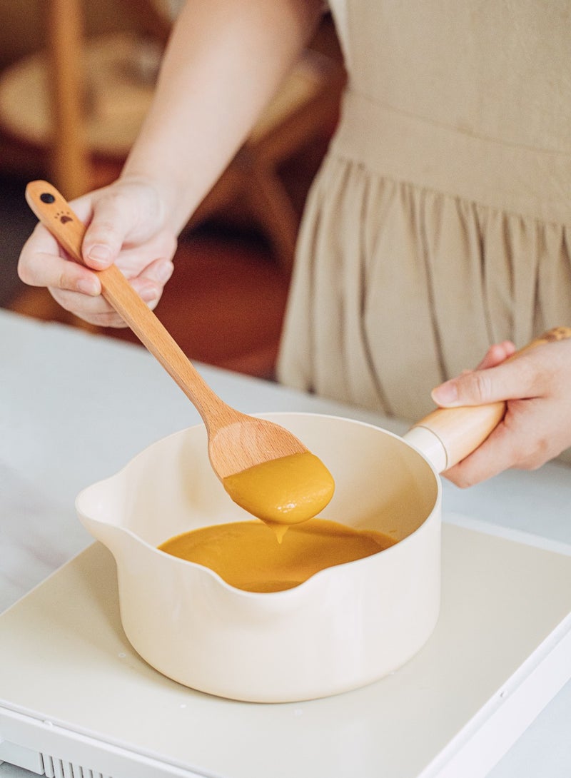 SHUEHO 3pcs beech wood spatula non-stick pan special wooden stir-fry spatula wax-free high temperature resistant food grade long handle wooden spatula - Image 3