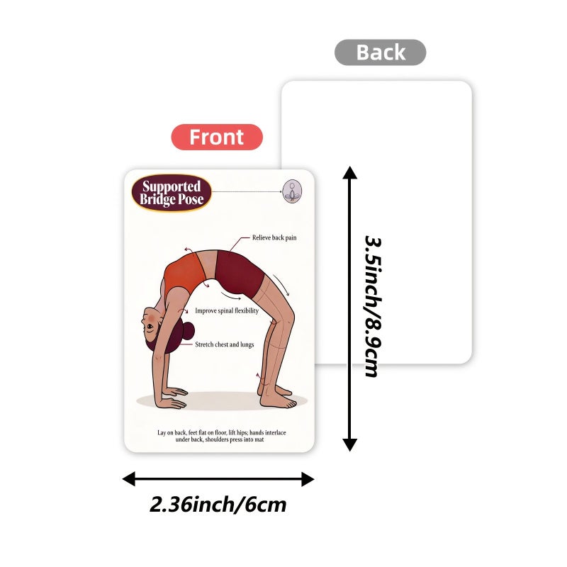 36 Pcs Cartoon Yoga Pose Instruction Cards For Women Basic Yoga Action Guide Cards For Beginners To Carry Along - Image 3