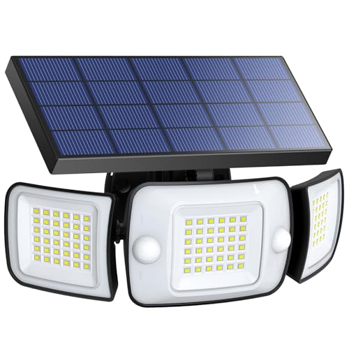 intelamp Solar Outdoor Lights,6000mAh Motion Sensor with Dual Sensors,Waterproof Solar Flood Lights 270°Wide Angle for Outside with 3 Modes - Image 1