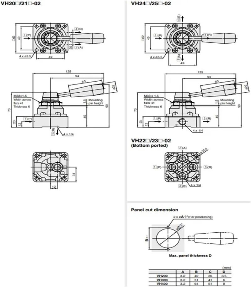 Hand Valve VH300-02 VH301-02 VH300-03 VH302-03 VH300-N02 VH310-03 VH312-03 VH310-02 VH300-N02-R VH312-02 VH302-02-R VH322-02(VH300-02) - Image 4