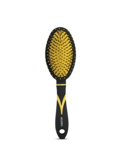 AGARO Breeze Cushion Hair Brush With Strong & Flexible Nylon Bristles Having Anti Static Ball Tips For Grooming Straightening Detangling Hair Ideal For Men Women & Kids Black & Yellow  - Image 2