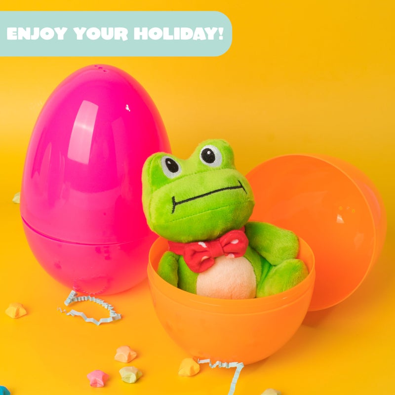 JOYIN 6 Pcs 7" Jumbo Plastic Easter Eggs, Bright Solid 6 Assorted Colors Empty Eggs for Filling Treats Easter Party Favor Hunt Basket Stuffers Fillers Classroom Prize Supplies Toy - Image 4