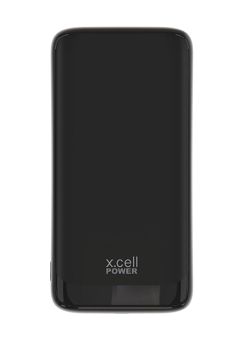 Xcell - Xcell Power Bank 20000MAH, 20W Output with Fast Charging, 50% Charging in 30 Minutes, Type C,Micro and 2USB Inputs Black Compatible with iPhone, Samsung, iPad, and More- Black - Image 1