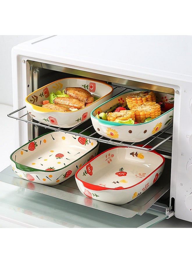 OLWICK أطباق خبز سيراميك مستطيلة OLWICK®، أطباق كسرولة للفرن، صواني لازانيا عميقة مع مقابض للمطبخ، 600 مل، عبوة من 2، أصفر - Image 4