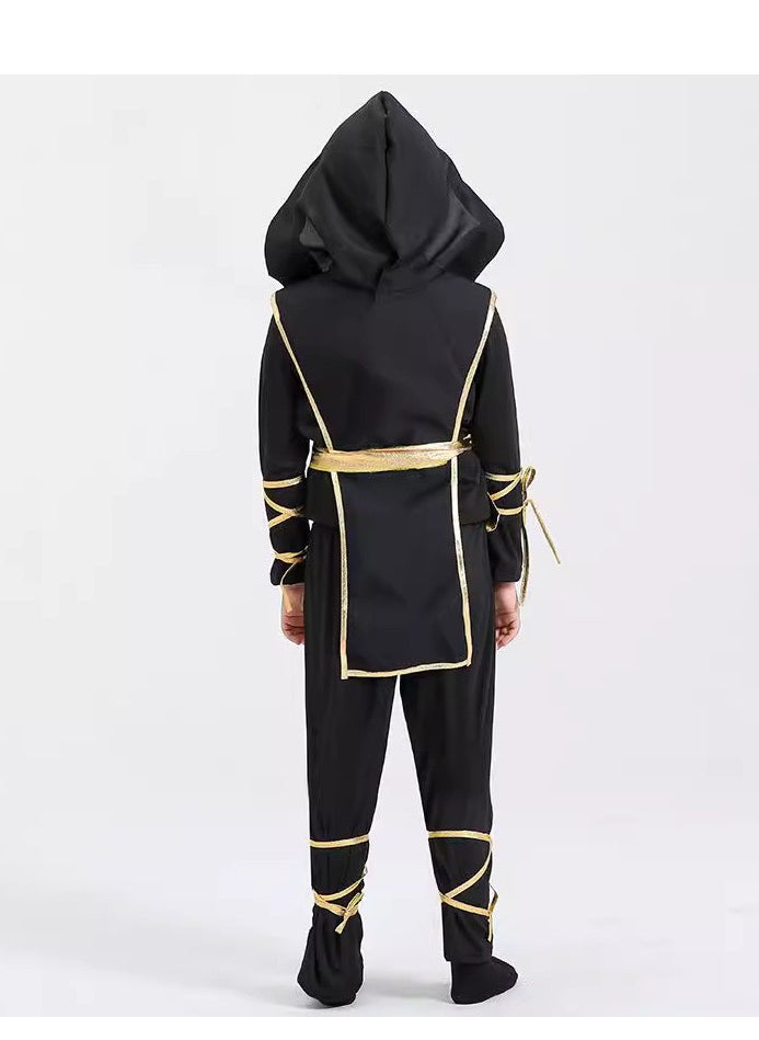 xppier Ninja Costume Boy Halloween Kids Costume With Ninja Foam Accessories Best Children Gift, 6-8 Years  - Image 3