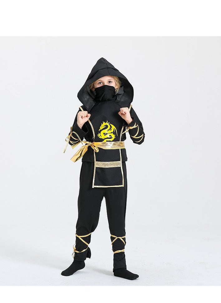 xppier Ninja Costume Boy Halloween Kids Costume With Ninja Foam Accessories Best Children Gift, 6-8 Years  - Image 4