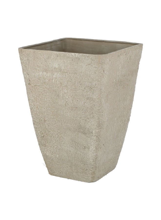 serene High Quality Fibreglass Sandy Stone Planter Beige 67.5 x 48 x 48 cm SL6115A+ - Image 2