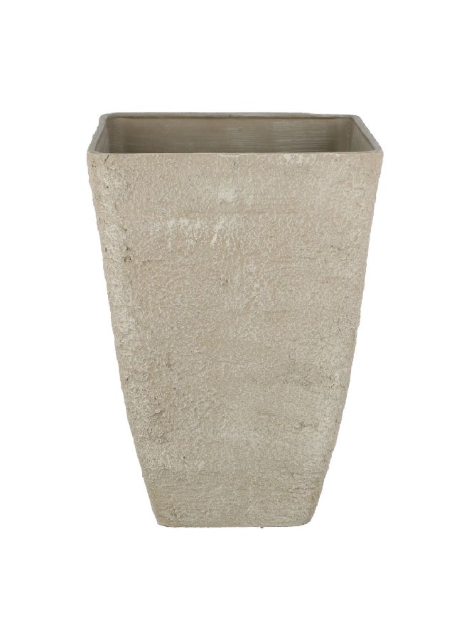 serene High Quality Fibreglass Sandy Stone Planter Beige 67.5 x 48 x 48 cm SL6115A+ - Image 1