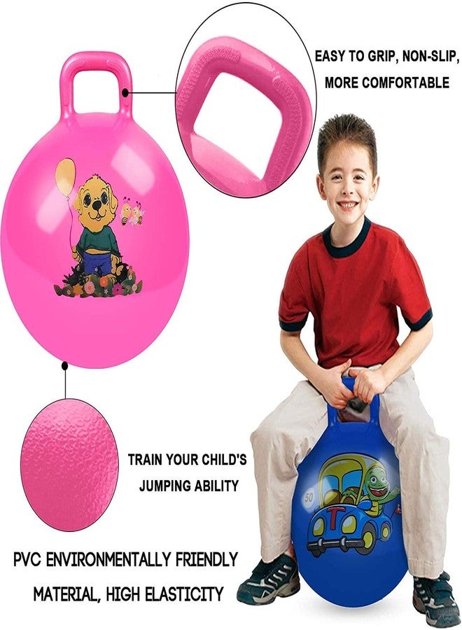 Hypexa Bounce Rubber Hop Ball Space Hopper Handle Ride-on Toy Bouncy for Kids, Hopping Ball, Jump Ball, Ball for Kids Indoors and Outdoors | 40 CM | Multicolor - Image 3