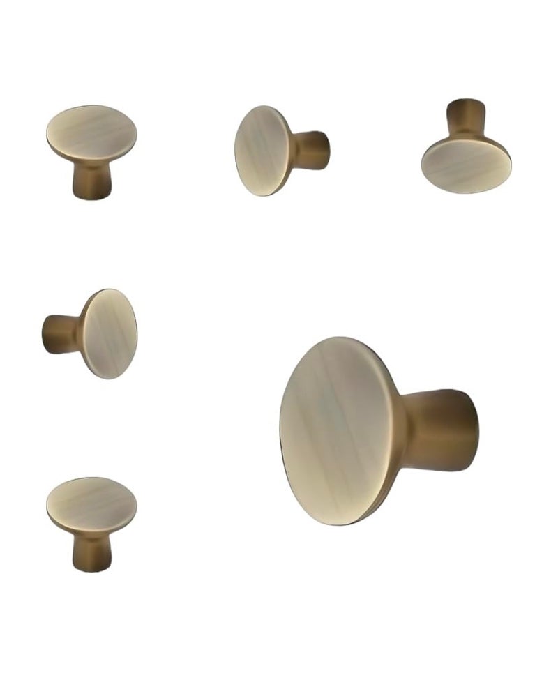 BRASK BRASK Solid Brass Knobs for Drawers Cabinets Wardrobes Kitchen Drawers Drawer Pulls Round Shape 28 mm Model No 005 Antique 1  - Image 2