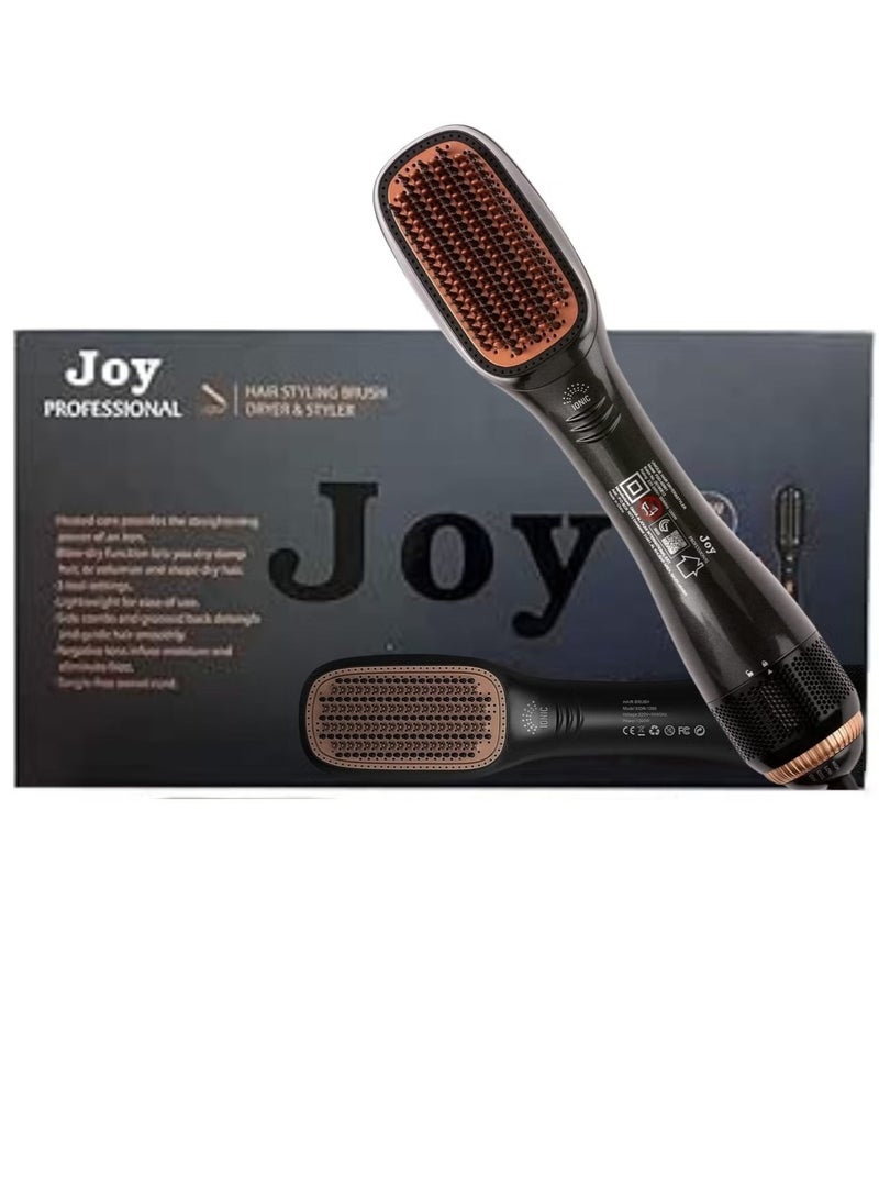 JOY CARE Premium Professional Ceramic Hair Dryer And Hair Styler 2 In 1 Black/Beige - Image 1