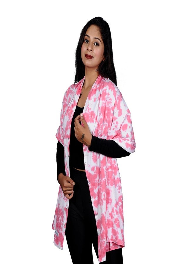 Kowsi Premium Soft Cotton Mother's Feeding/Nursing Shawl (Pink) - Image 2
