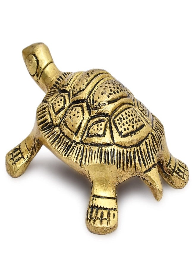 AARGKRAFT Brass Tortoise Lucky Charm Turtle Tortoise Vastu Kachua for Home Décor Small Height 1.1" Inch - Image 3