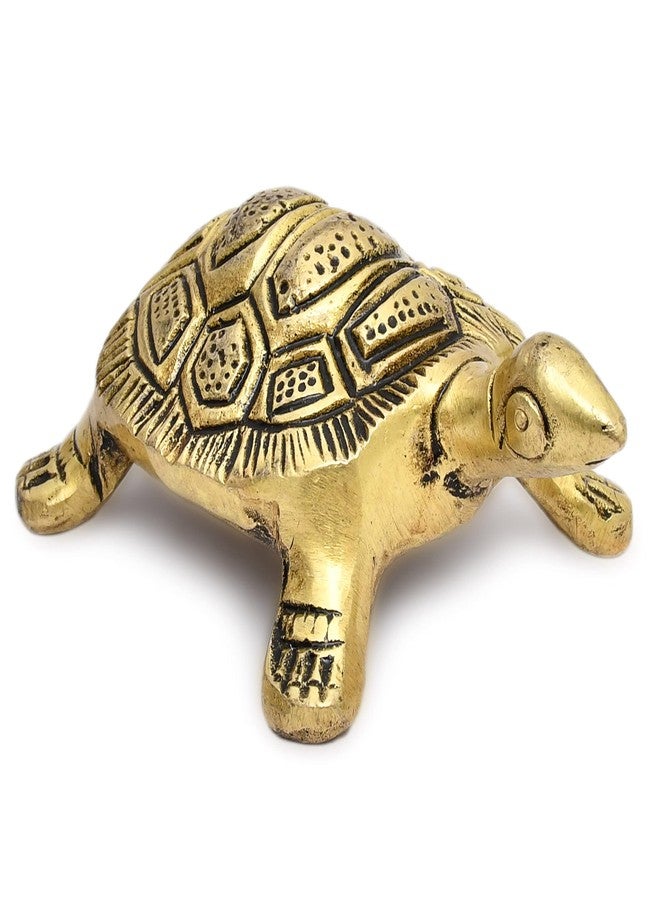 AARGKRAFT Brass Tortoise Lucky Charm Turtle Tortoise Vastu Kachua for Home Décor Small Height 1.1" Inch - Image 2
