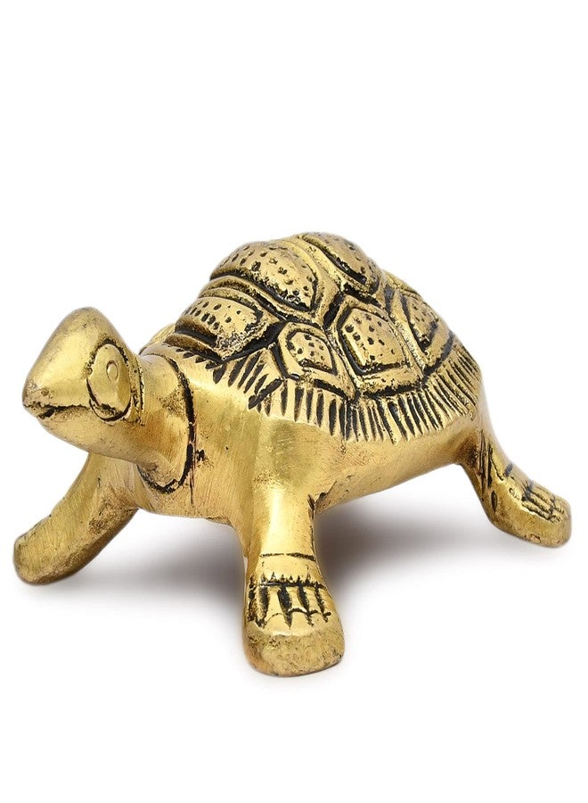 AARGKRAFT Brass Tortoise Lucky Charm Turtle Tortoise Vastu Kachua for Home Décor Small Height 1.1" Inch - Image 4