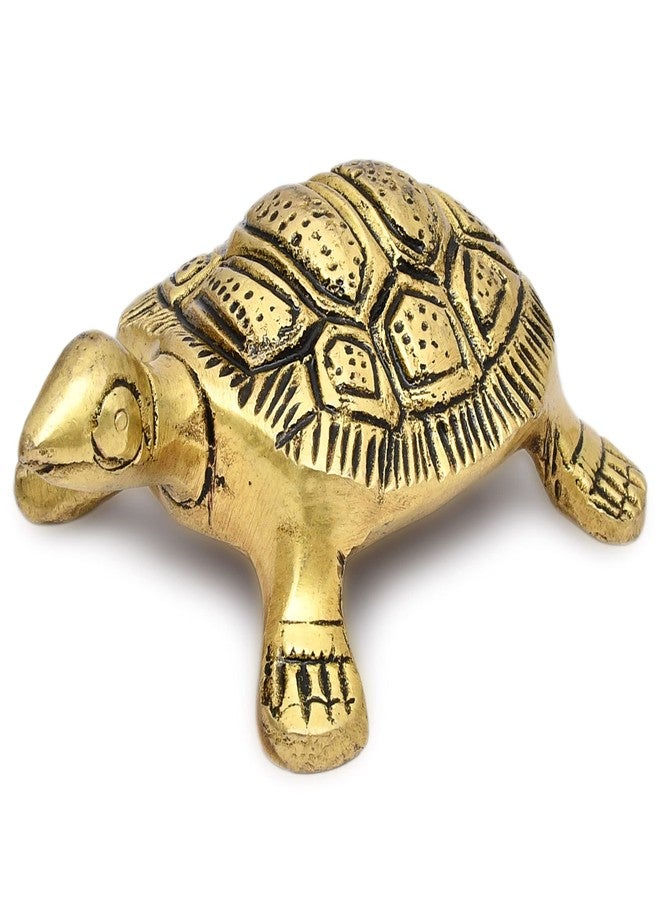 AARGKRAFT Brass Tortoise Lucky Charm Turtle Tortoise Vastu Kachua for Home Décor Small Height 1.1" Inch - Image 1