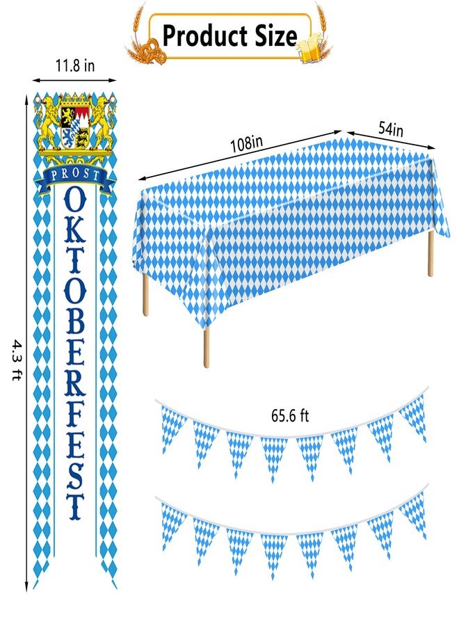 ZYP Oktoberfest Decorations Kit, German Party Supplies, Oktoberfest Flag Banner, Tablecloth Decoration, Beer Festival Party Accessories - Image 2