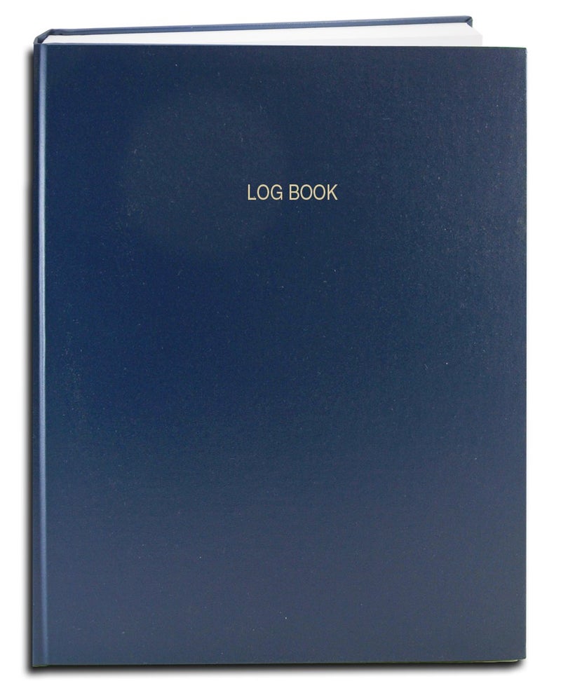 BookFactory Log Book/Multipurpose Log Book - 96 Pages 8'' x 10'' Blue Cover Section Sewn Hardbound (Made in USA)
