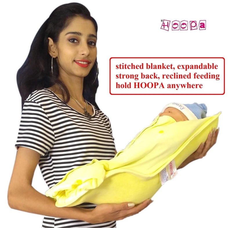 HOOPA 2-in-1 Feeding Pillow with Nest Yellow | Feeding Pillow with nest | Nursing Pillow with Blanket Breastfeeding Pillow | Reclined Carrier | Infant Carrier - Image 2