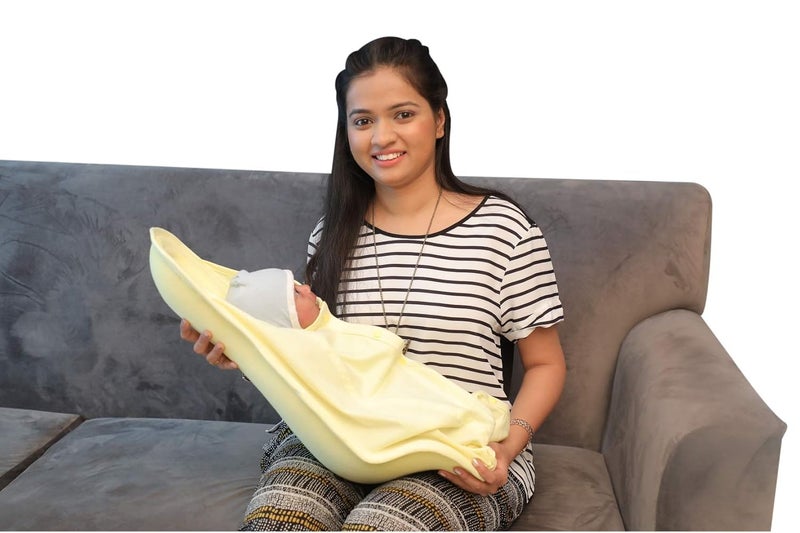 HOOPA 2-in-1 Feeding Pillow with Nest Yellow | Feeding Pillow with nest | Nursing Pillow with Blanket Breastfeeding Pillow | Reclined Carrier | Infant Carrier - Image 5